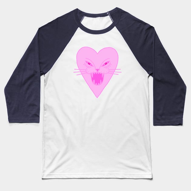 Tiger Heart Baseball T-Shirt by KalipsoArt